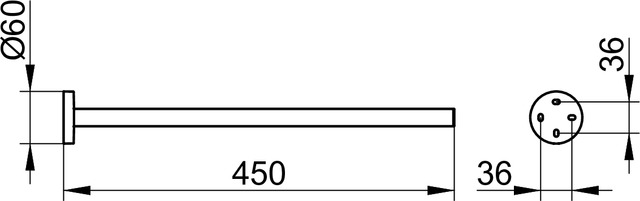 Полотенцедержатель одинарный, неповоротный, 450 мм, хром Edition 90 19020010000