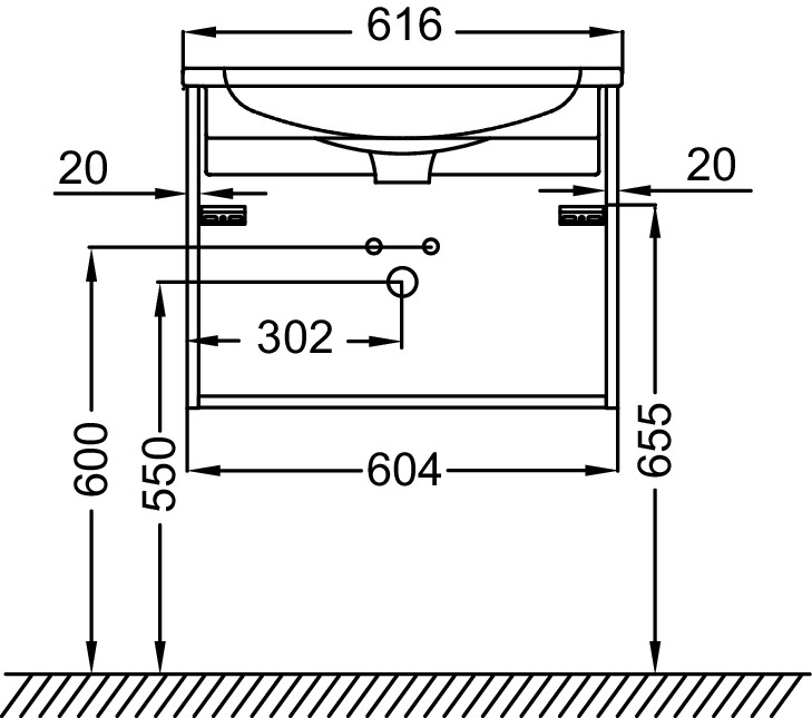 Тумба для раковины 60 см, цвет блестящий черный MADELEINE EB2052-J52