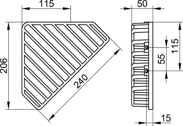 Угловая корзинка для губки. длина колена 170 мм, хром 24904010000