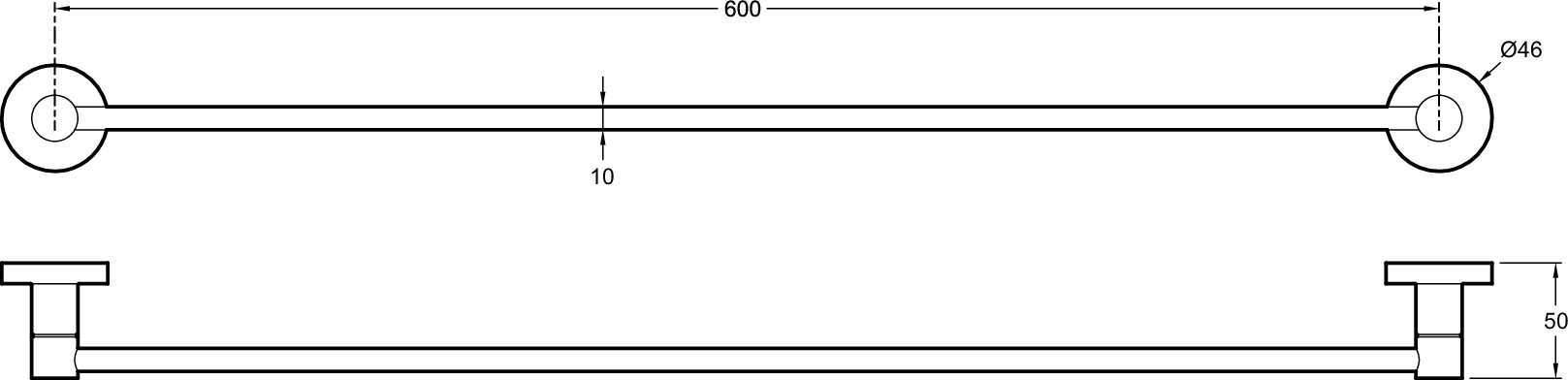 Полотенцедержатель настенный ,60 см, хром,EO CLASSIQUE OUT OF COL E77828-CP