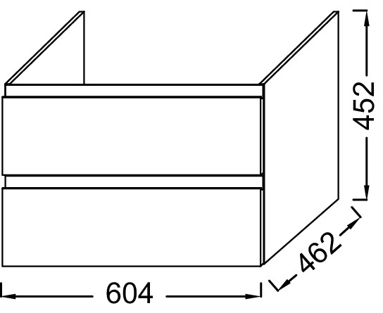 Тумба для раковины 60 см, цвет матовый белый MADELEINE EB2052-J51