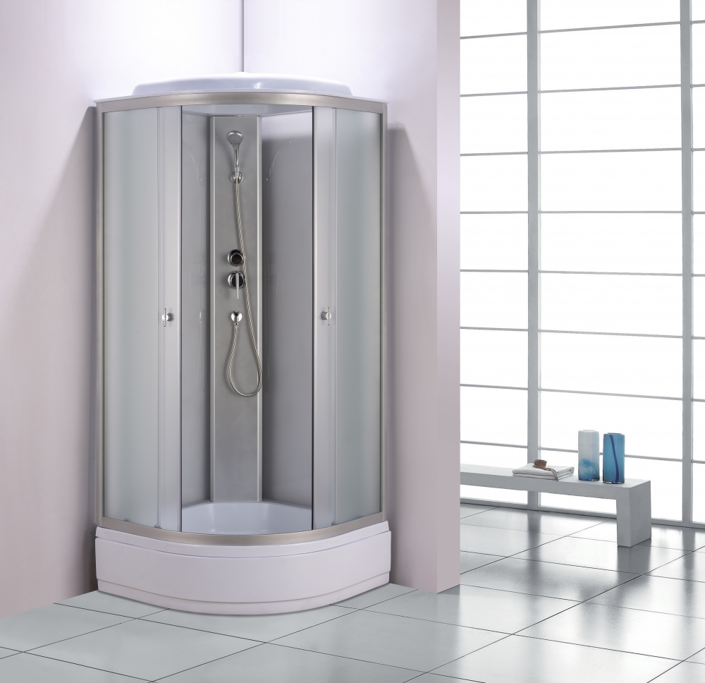 Душевая кабина эконом, матовое стекло, профиль хром, ВМ-525 (80х80)