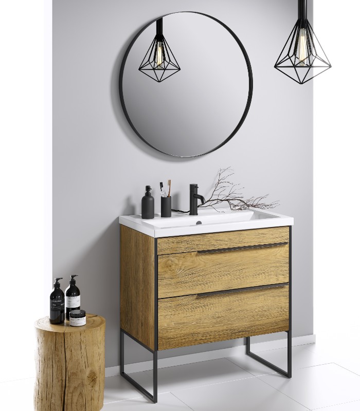 Зеркало в металлической раме RM, цвет черный, RM0208BLK