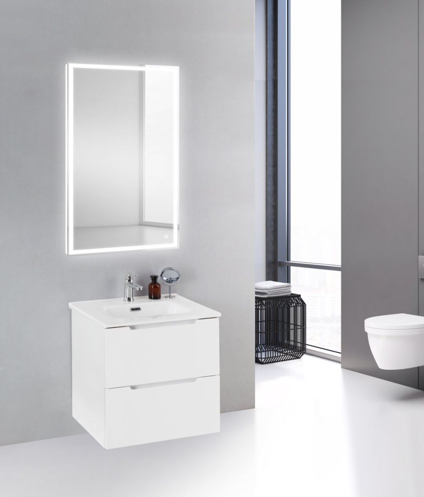 База под раковину подвесная, ETNA 39, Bianco Lucido, 500x390x500, ETNA39-500/390-2C-SO-BL-P