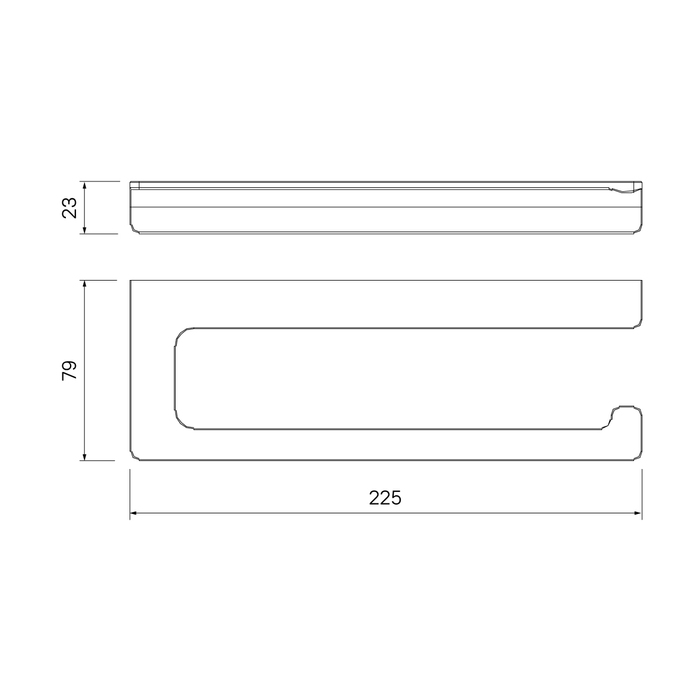 Держатель для туалетной бумаги без крышки, сплав металлов, Slide, хром, SLISC00i43