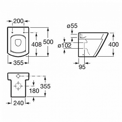 Унитаз HALL приставной (бел) 347627000