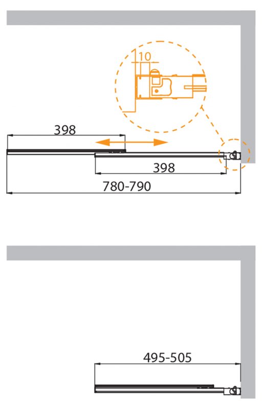 Душевая шторка на ванну SLIDER-VF-11-80/150-C-Cr