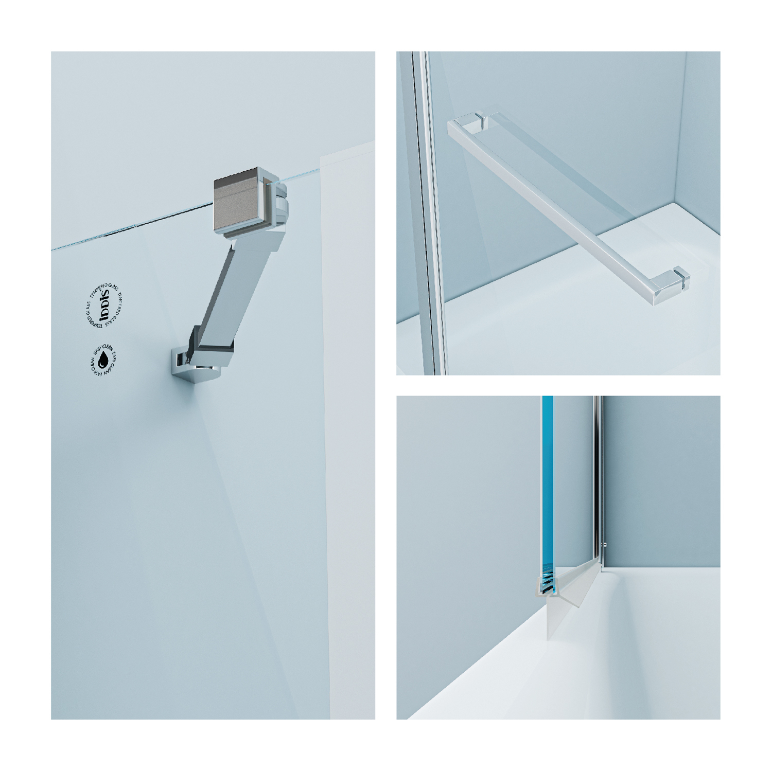 Шторка на ванну Iddis Ray 120 x 140 см распашная, стекло прозрачное, хром, RAY6CS2i90