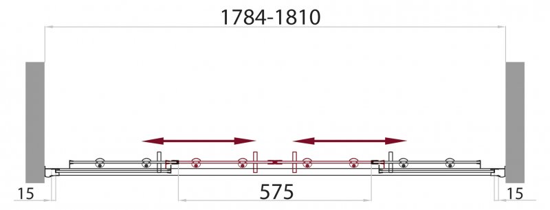 Душевая дверь в нишу UNO-BF-2-180-M-Cr BelBagno