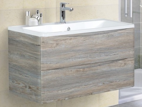 Тумба под раковину подвесная с двумя выкатными ящиками ACQUA Pino Scania 1200x450x500 BelBagno