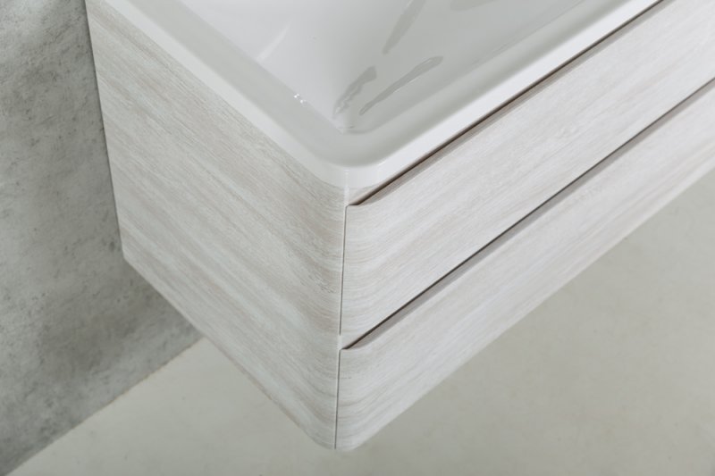 Тумба под раковину подвесная с двумя выкатными ящиками ACQUA Rovere Vintage Bianco 1000x450 BelBagno