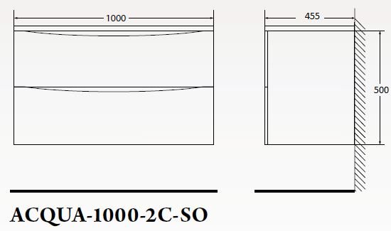 Тумба под раковину подвесная с двумя выкатными ящиками ACQUA Rovere Vintage Bianco 1000x450 BelBagno