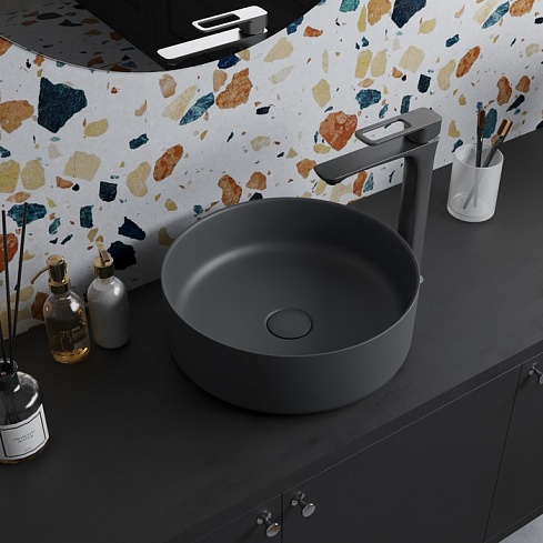 Умывальник накладной серый матовый Ray RAYGM03i27 IDDIS