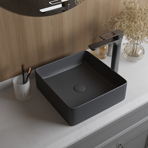 Умывальник накладной серый матовый Slide SLIGM01i27 IDDIS