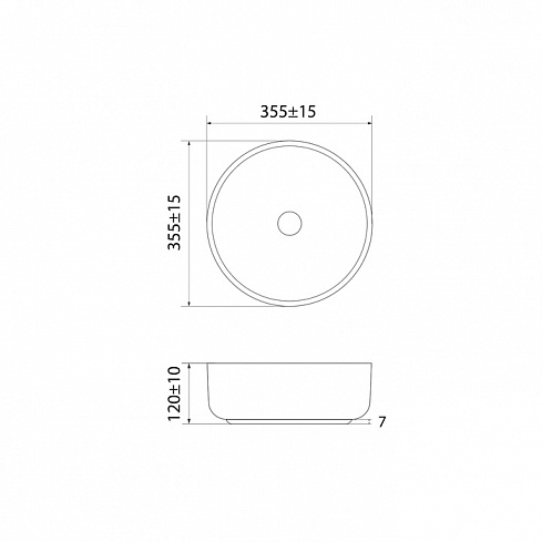 Умывальник накладной серый матовый Ray RAYGM03i27 IDDIS