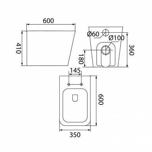 Унитаз приставной безободковый Bild BILRDSEi26 IDDIS