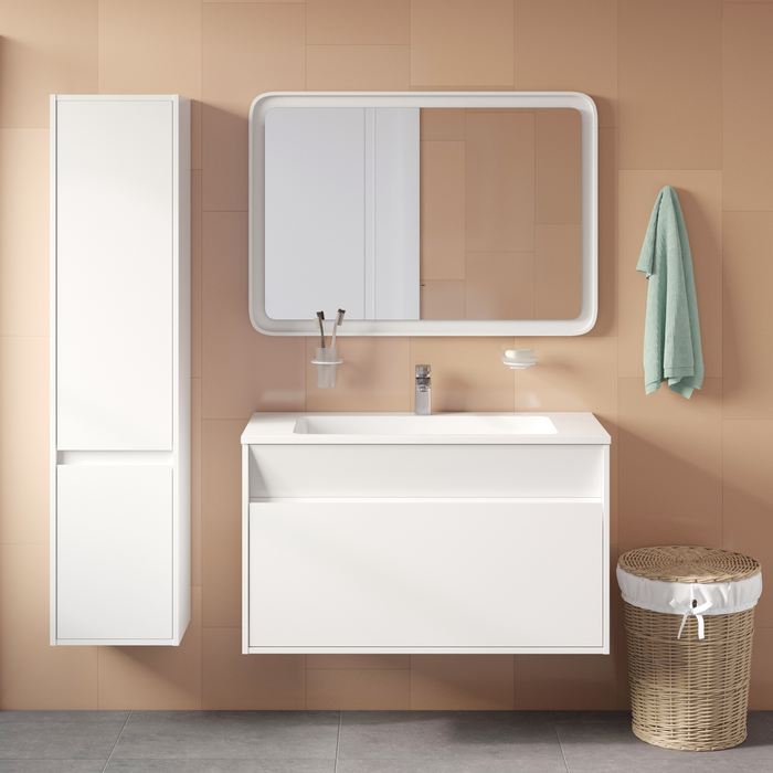 Тумба с умывальником подвесная с ящиком Esper 100 см белая ESP10W0i95K IDDIS