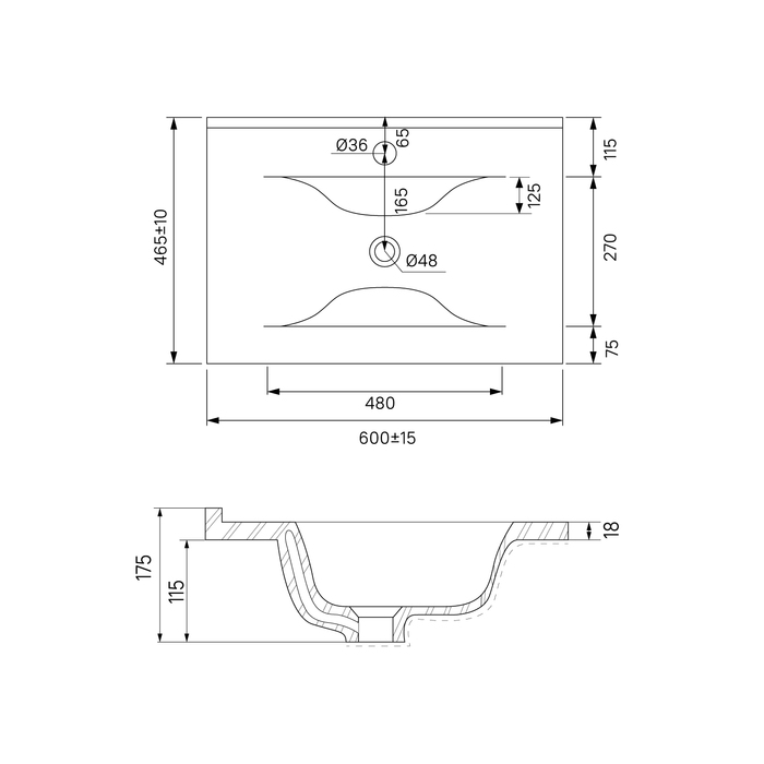 Тумба с умывальником Oxford напольная 60 см белая OXF60W0i95K IDDIS