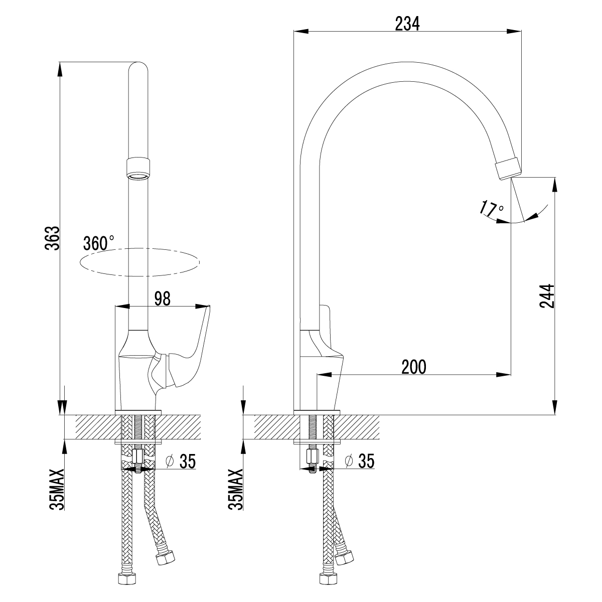 Смеситель для кухни Plus Advance LM1205C Lemark