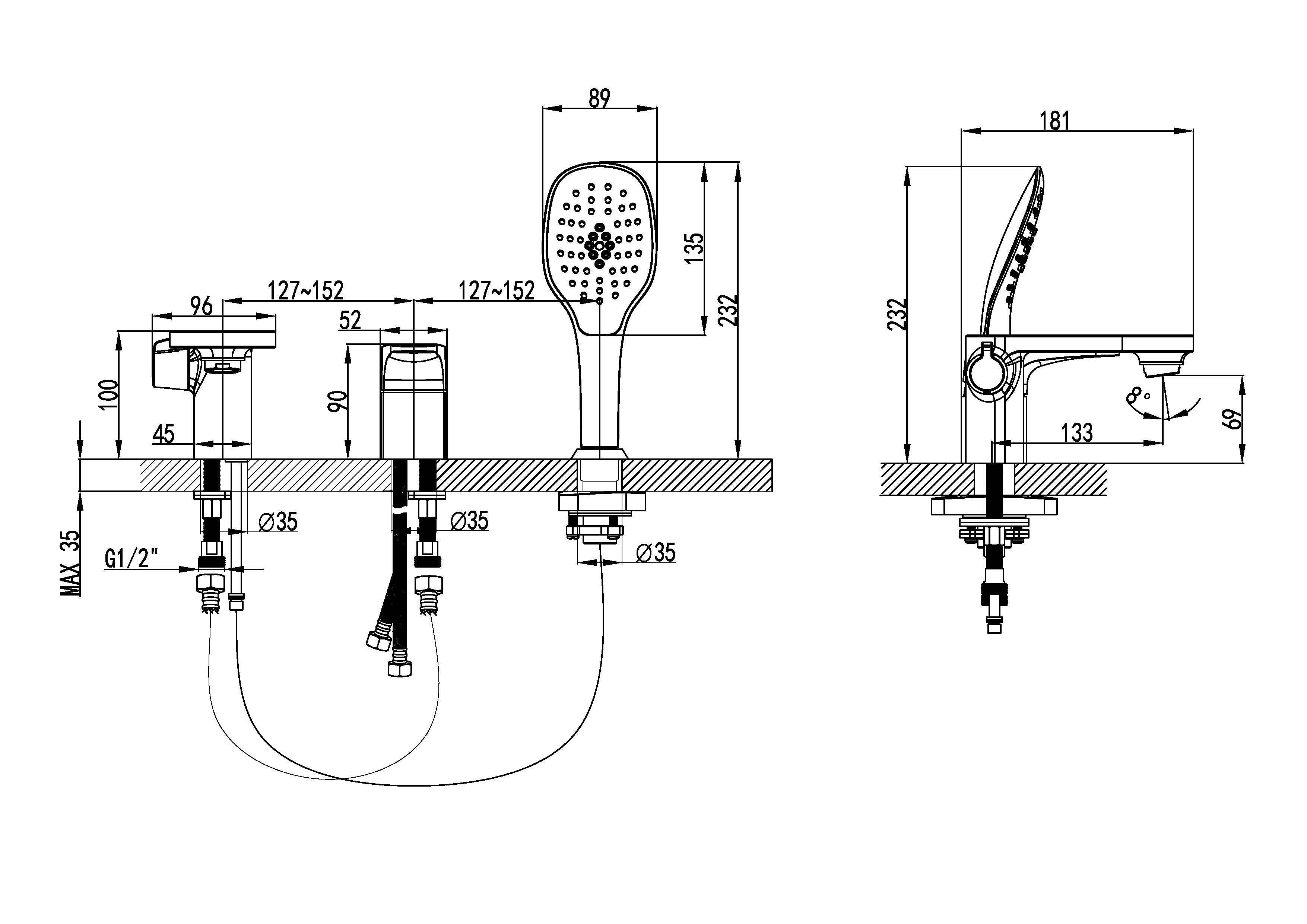 Смеситель для ванны Shift LM4347C Lemark