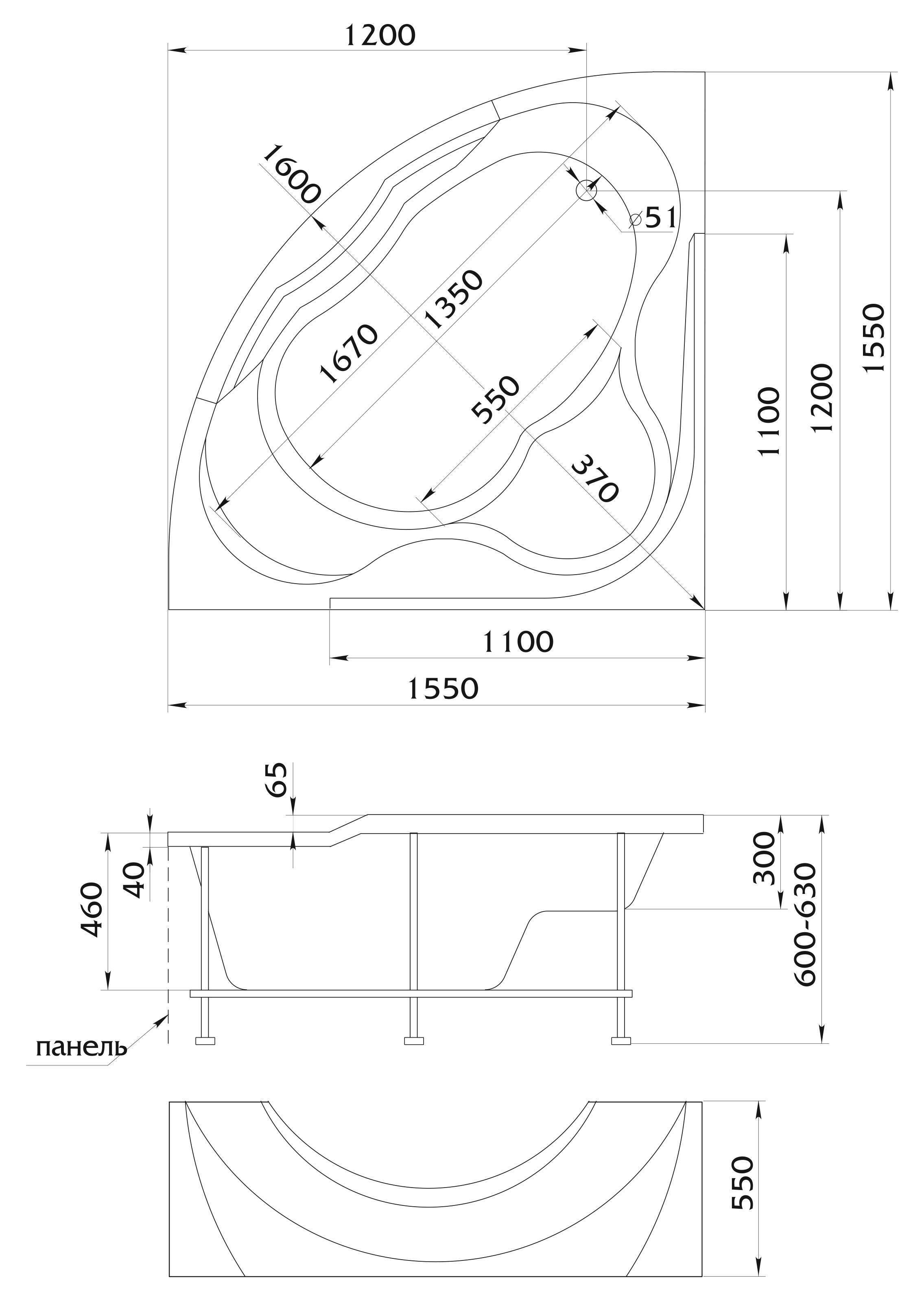 Ванна GRAND LUXE155x155 01грл1515 1 Марка