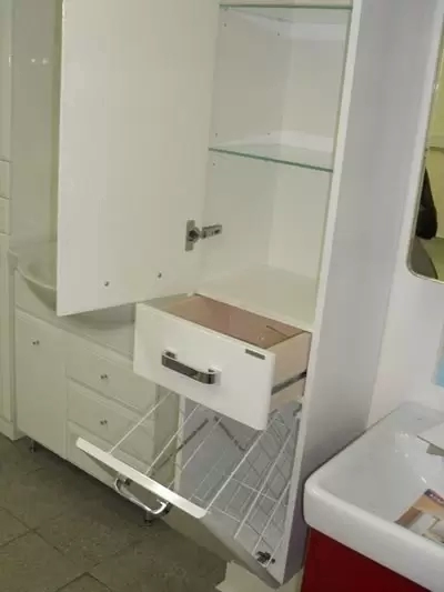 Шкаф-колонна подвесная Америна левая рифт черный