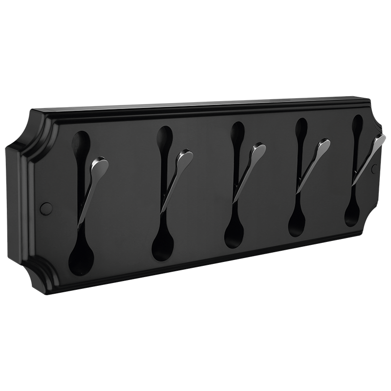 Панель пластик с 5 плоскими крючками HERMITAGE HRM-670-Black/Chrome Elghansa