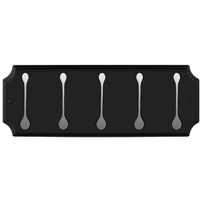 Панель пластик с 5 плоскими крючками HERMITAGE HRM-670-Black/Chrome Elghansa