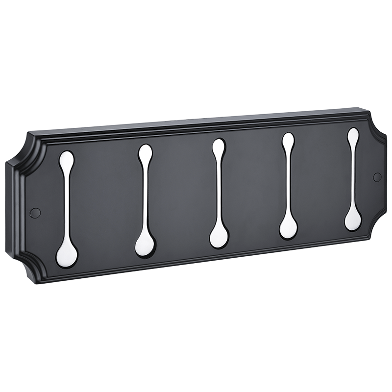 Панель пластик с 5 плоскими крючками HERMITAGE HRM-670-Black/Chrome Elghansa