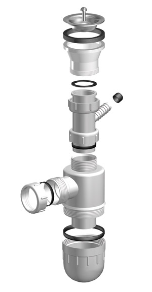 Выпуск малый без перелива в комплекте с сифоном СКМ Ukinox