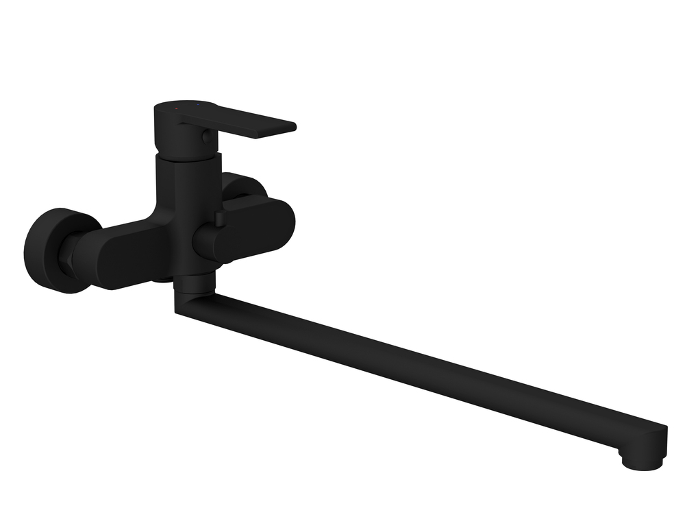 Смеситель для ванны BRASKO BLACK, с длинным изливом, чёрный, A64092 CERSANIT