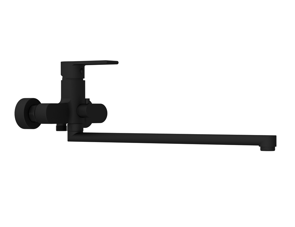 Смеситель для ванны BRASKO BLACK, с длинным изливом, чёрный, A64092 CERSANIT
