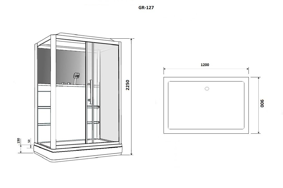 Душевая кабина GR127R (90x120x225) GROSSMAN