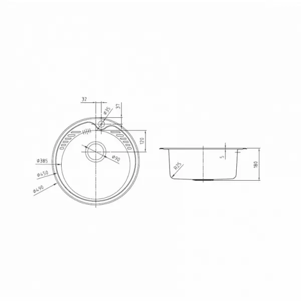 Мойка из нерж стали шелк D490 Suno S SUN49S0i77