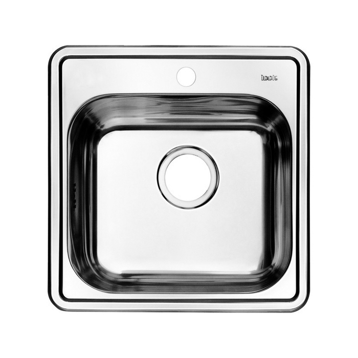 Мойка из нержавеющей стали с выпуском, полированная, 485х485, Strit S, STR48P0i77K IDDIS