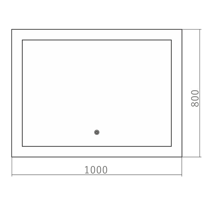 Зеркало для ванной AZARIO Норма 1000*800 - 4 (часы+ сенсорный выключатель) LED-00002457