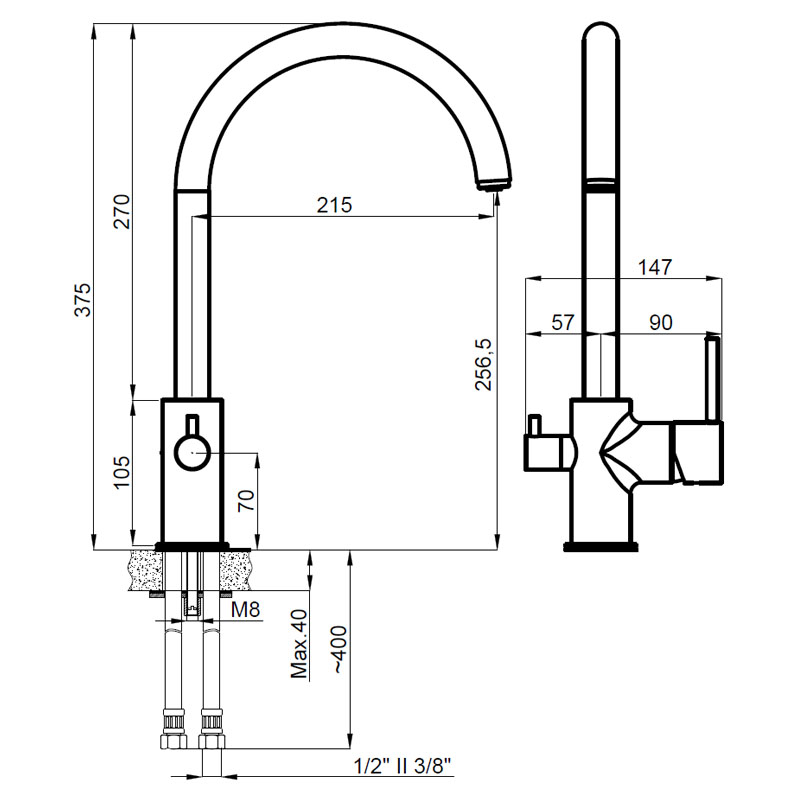 Смеситель для кухни TASCO AZ-15164421, Azario