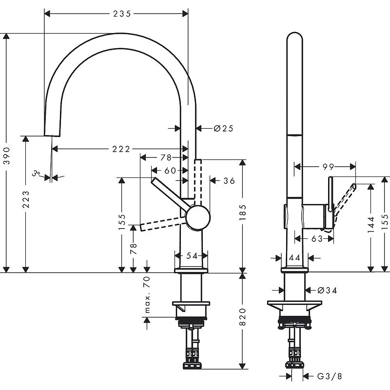 Смеситель для кухни M54 Talis 220 72804670 HANSGROHE