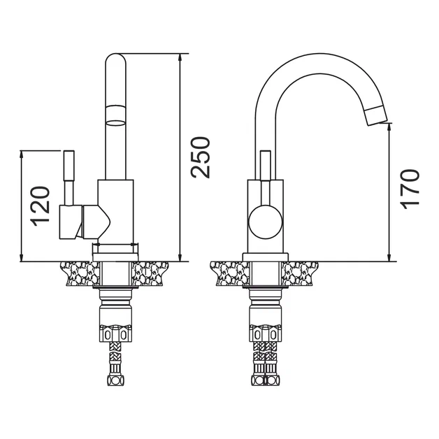 Смеситель для кухни Steel G103311 Gota Rocio