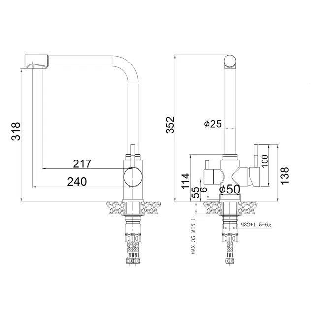 Смеситель для кухни 11350 Golden Fox