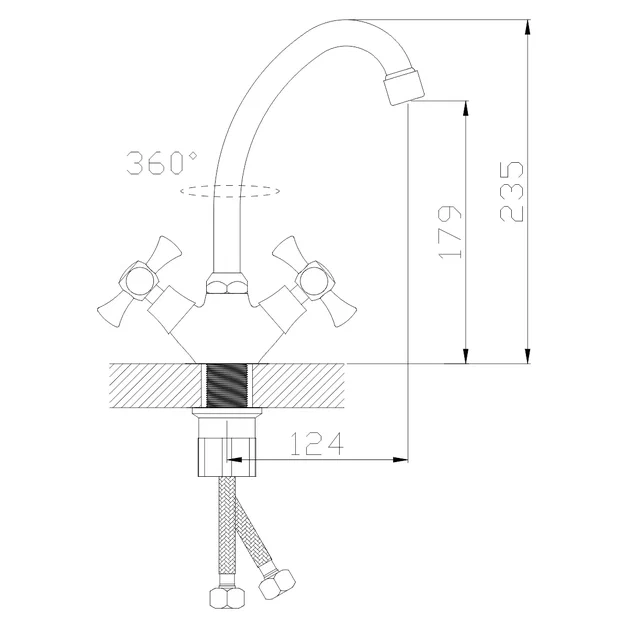 Смеситель для кухни Луч 497064 Антей