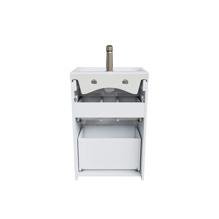 Тумба с умывальником напольная с ящиками, белая, 50 см, Zodiac ZOD5CBFi95K Iddis