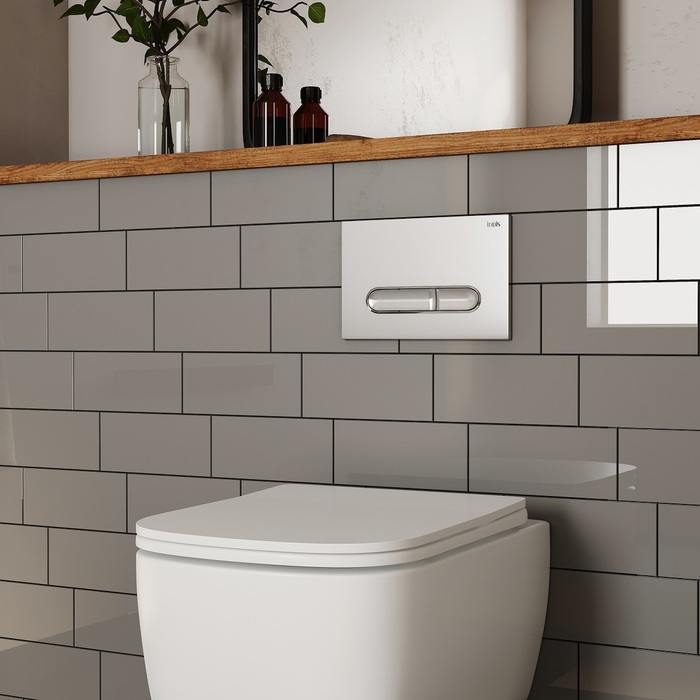 Клавиша смыва, универсальная, матовый хром, Unifix, 070 UNI70M0i77 Iddis