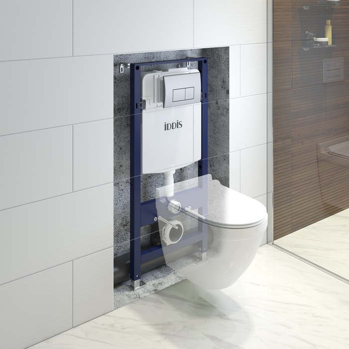 Инсталляция с клавишей, хром, Optima Home OPH00GCi32K Iddis