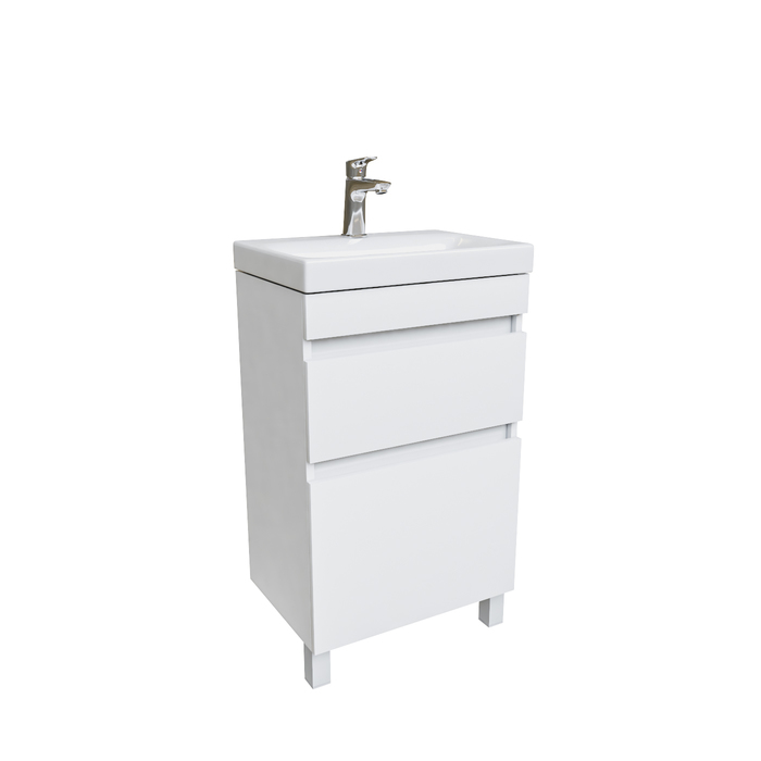 Тумба с умывальником напольная с ящиками, белая, 50 см, Zodiac ZOD5CBFi95K Iddis