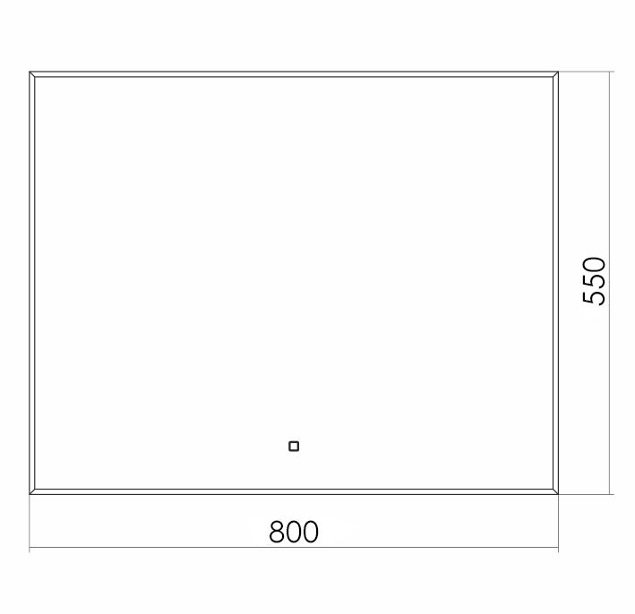 Зеркало 800х600 (сенсорный выключатель) Алмина, 00063870 AZARIO