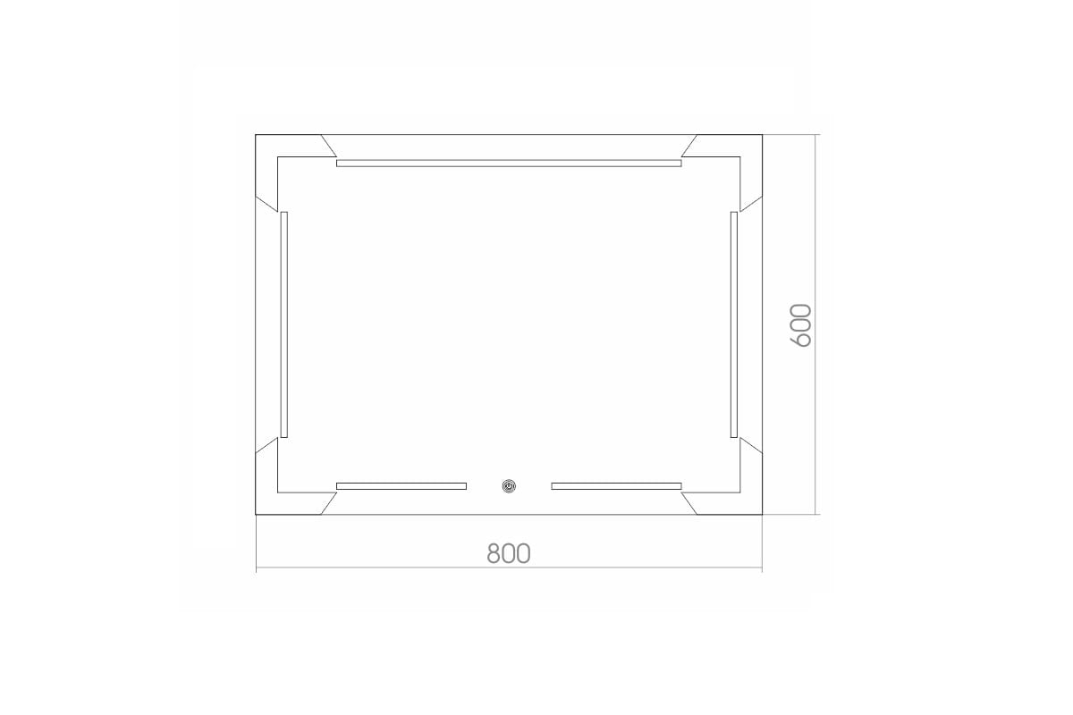 Зеркало 800*600 LED подсветка, сенсор выкл, Крокус 00059559 AZARIO