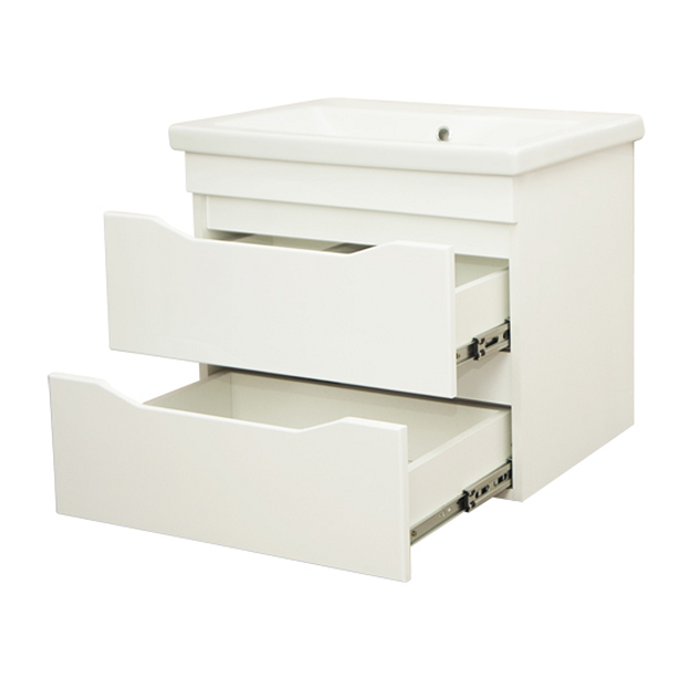 Тумба с раковиной Комо 60/2 ящика подвесная минор Aqualine