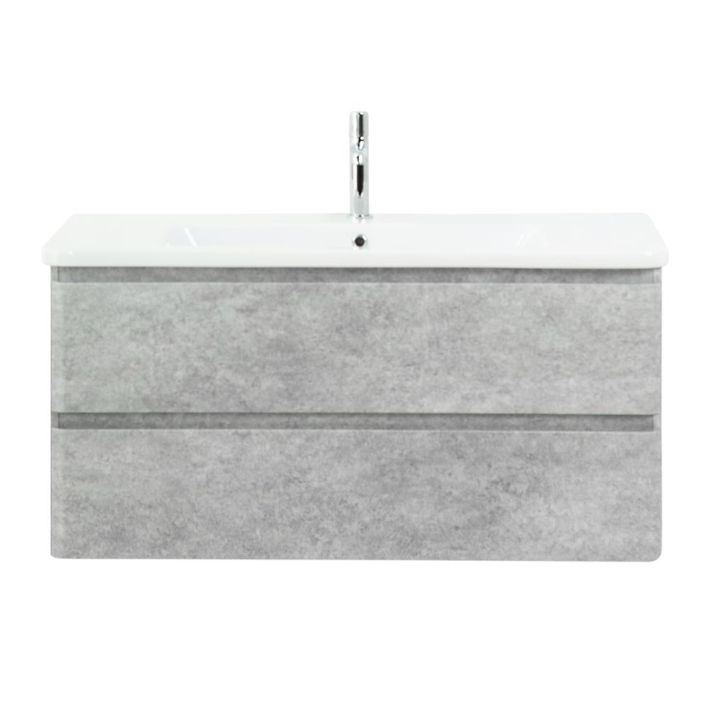 Тумба под раковину подвесная с двумя ящиками ALBANO-CER Cemento Verona Grigio 1020x444x500 BelBagno