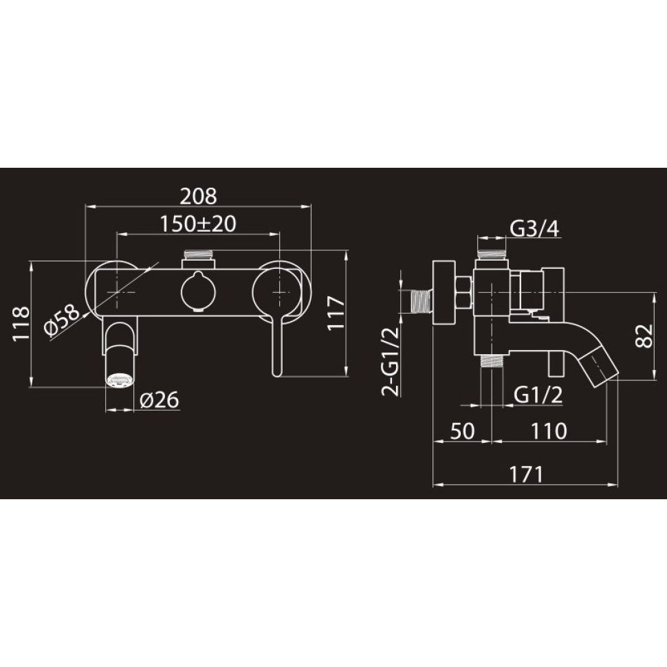 Душевая система (Set-21-Chrome) 2330524-2L Elghansa